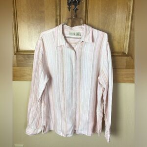 L.L.Bean women’s XL thick Linen vertical stripe top